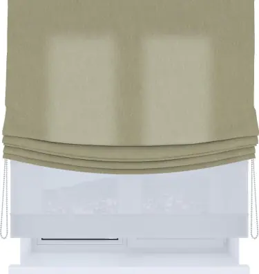 Римская штора «Кортин», канвас латте, день-ночь с мягкими складками