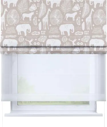 Римская штора «Кортин» день-ночь «Африканские животные»