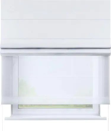 Римская штора «Кортин» день-ночь, ткань вельвет белоснежный