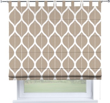 Римская штора на петлях «Листья геометрия»
