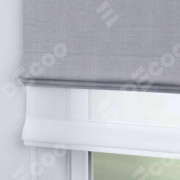 Римская штора «Кортин» день-ночь, ткань лён серый