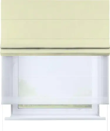 Римская штора «Кортин», канвас светло-бежевый, день-ночь