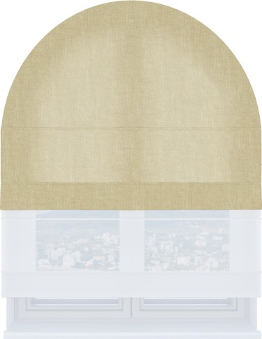 Римская штора «Кортин», канвас тёмно-бежевый, день-ночь для арочного проёма