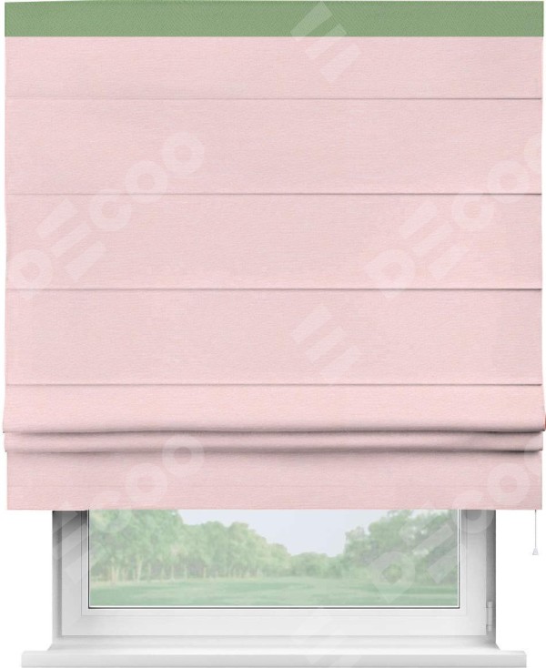 Римская штора «Кортин» с кантом Кинг, для проема, ткань блэкаут однотонный розовый