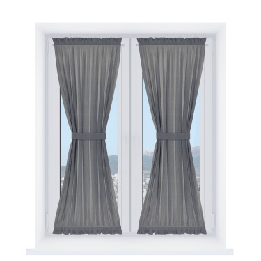 Штора песочные часы «Кортин» софт однотонный серый