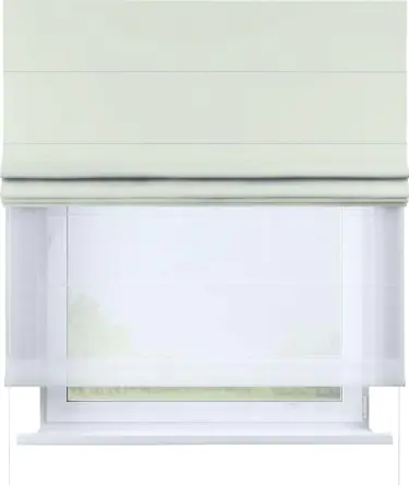 Римская штора «Кортин», канвас сливочный, день-ночь