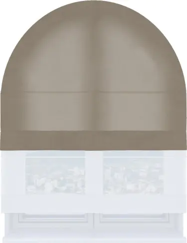 Римская штора «Кортин» день-ночь для арочного проёма, ткань вельвет кофейный