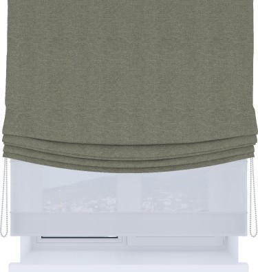 Римская штора «Кортин», день-ночь с мягкими складками, лён димаут стальной