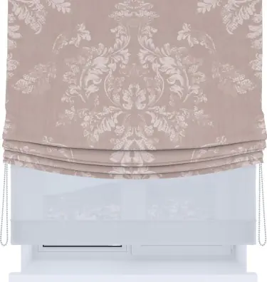 Римская штора «Кортин», день-ночь с мягкими складками, «Винтажный узор бежевый»