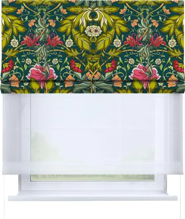Римская штора «Кортин» день-ночь «Цветок морриса»