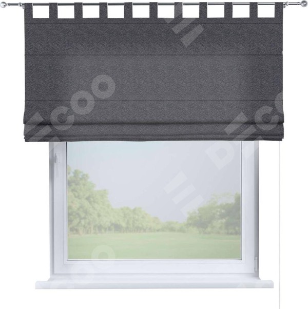 Римская штора на петлях «Кортин», ткань софт однотонный графит