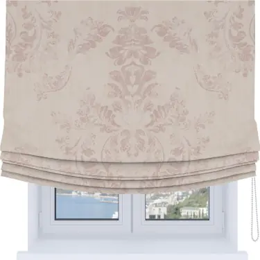 Римская штора Soft с мягкими складками, «Винтажный узор пудровый»