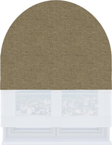 Римская штора «Кортин» день-ночь для арочного проёма, стиф димаут тёмно-бежевый