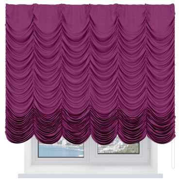 Французская штора «Кортин», вельвет фиолетовый