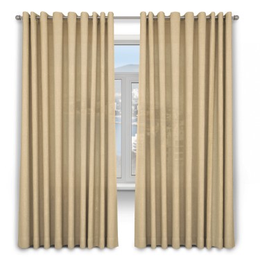 Шторы на люверсах ткань софт однотонный бежевый