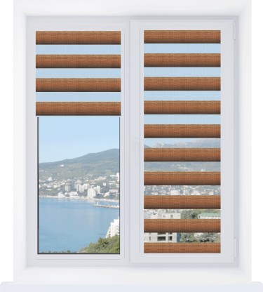 Рулонная штора День-ночь Уни 2 Torino коричневый