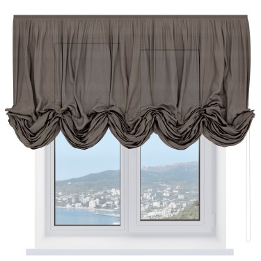 Австрийская штора «Кортин», лён мокко