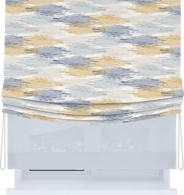 Римская штора «Кортин», день-ночь с мягкими складками, «Полосатая волна»