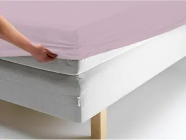 Простыня на резинке, размер 90х200х20 см, цвет розовый, трикотаж