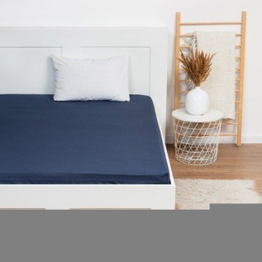 Простыня на резинке Этель, 160*200 + 25 см, синий, 100% хлопок, бязь