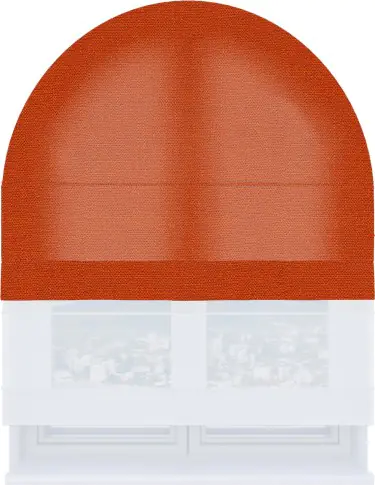 Римская штора «Кортин» день-ночь для арочного проёма, ткань лён терракотовый