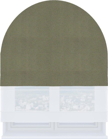 Римская штора «Кортин» день-ночь для арочного проёма, ткань блэкаут однотонный серо-коричневый