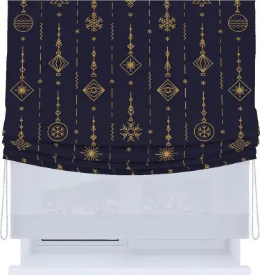 Римская штора «Кортин», день-ночь с мягкими складками, «Сияние гирлянд»