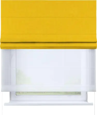 Римская штора «Кортин», канвас желтый, день-ночь