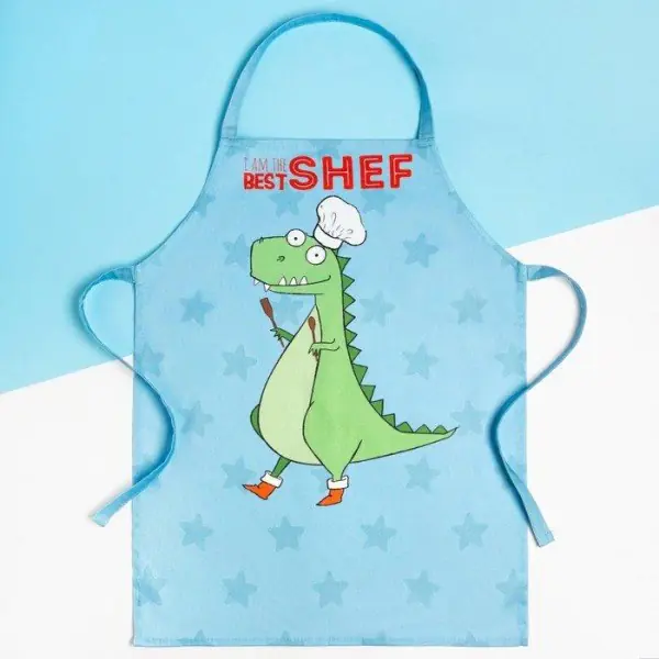 Фартук детский Этель "Best shef dino", 46х60 см, 100% хлопок, саржа