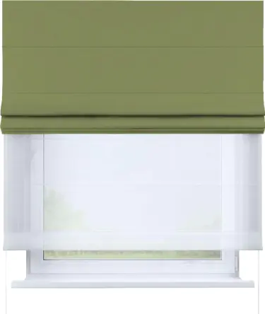 Римская штора «Кортин» день-ночь, ткань бархат золотая оливка