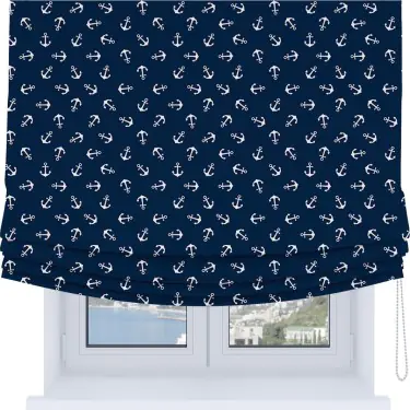 Римская штора Soft с мягкими складками, «Морские якори»