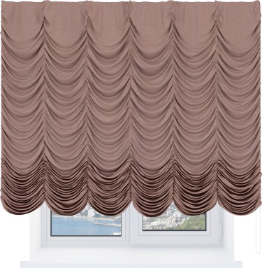 Французская штора «Кортин», вельвет брусничный джем