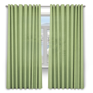 Комплект штор 2шт, лён, цвет зеленый, размер от 40 см