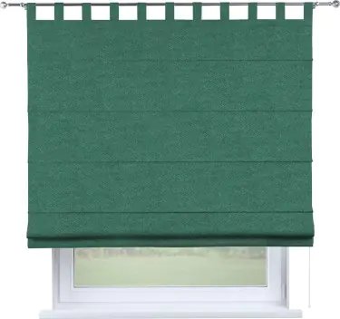 Римская штора «Кортин», лён димаут светло-бирюзовый, на петлях