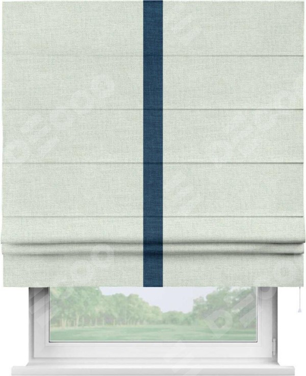 Римская штора «Кортин» для проёма, лён топлёное молоко, с кантом Хайвэй