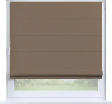Римская штора «Cortin», ткань блэкаут однотонный кофейно-бежевый, на створку