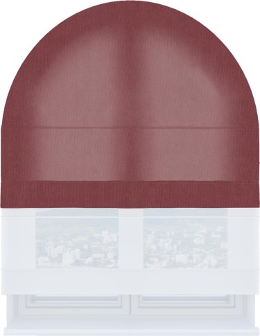 Римская штора «Кортин», канвас ягодный, день-ночь для арочного проёма