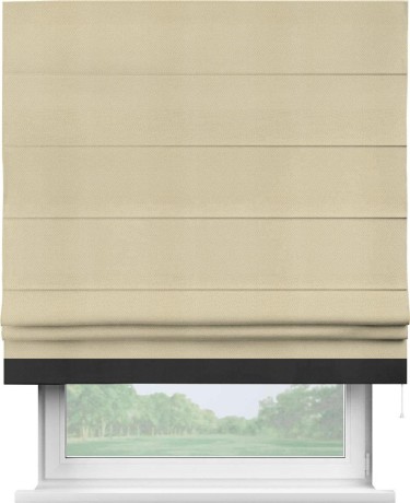 Римская штора «Кортин» с кантом Джестер, для проема, ткань блэкаут однотонный милано латте