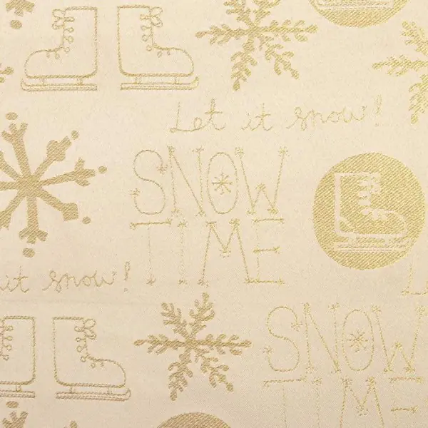 Скатерть Этель "Snow time" цв.золотой, 150*180 см, 115 ±10 гр,100% п/э