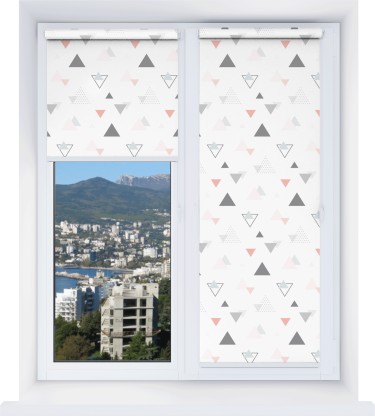 Рулонная штора Мини с принтом Дождь из треугольников