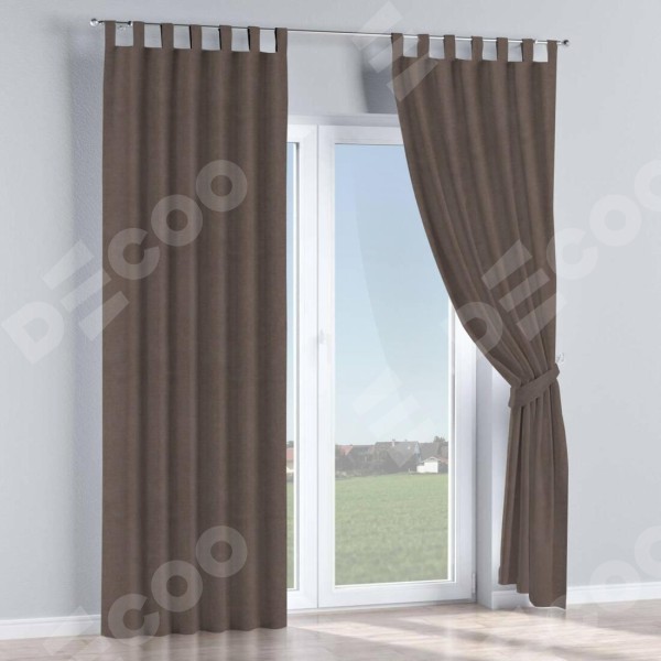 Комплект штор на петлях вельвет коричневый