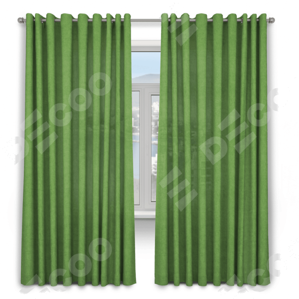 Шторы на люверсах вельвет салатовый