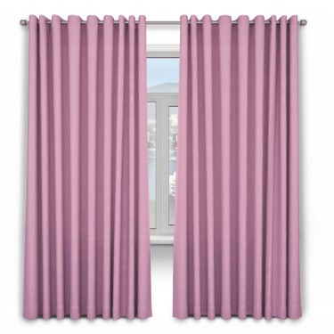 Шторы на люверсах ткань лён димаут, розовый