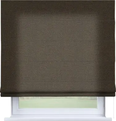 Римская штора «Кортин» для проема, ткань лён тёмно-коричневый