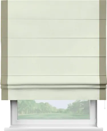 Римская штора «Кортин» для проема, канвас сливочный, с кантом Стрим Дуо