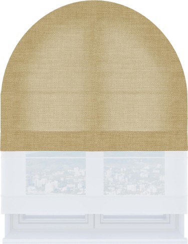 Римская штора «Кортин» день-ночь для арочного проёма, ткань лён бежевый