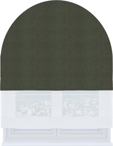 Римская штора «Кортин» день-ночь для арочного проёма, ткань лён димаут графит