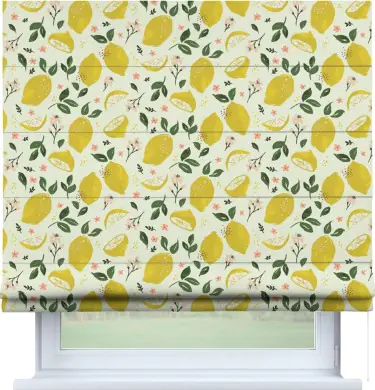 Римская штора «Кортин» для проема «Сочные лимоны»