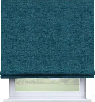 Римская штора «Кортин» для проема, ткань рогожка димаут, синий