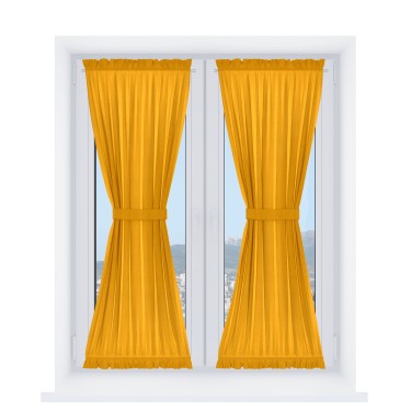 Штора песочные часы «Кортин» вельвет желтый